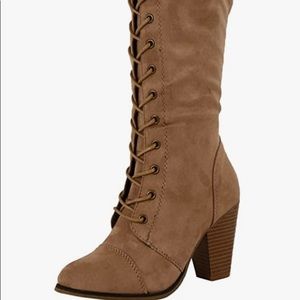 Thigh high faux suede boots